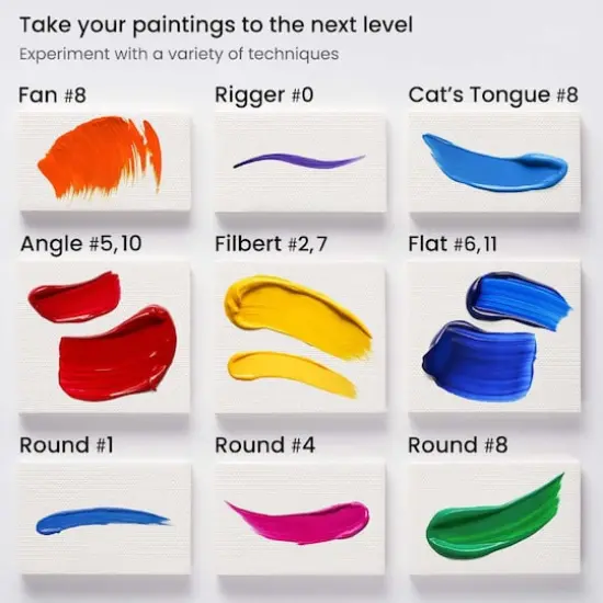 Arteza&reg; Acrylic & Oil 12 Piece Brush Set {6}