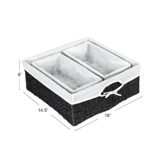 Paper Rope Wicker Basket Set {5}