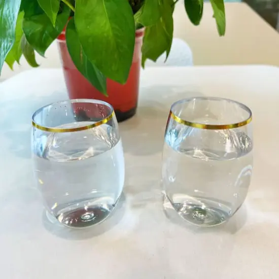 Gold Rim Stemless Wine Glasses, 8ct. by Celebrate It&trade; {4}