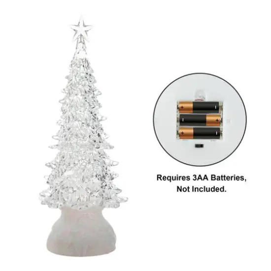 Glitzhome&reg; 18.5" Lighted Acrylic Rotating Christmas Table Tree {8}