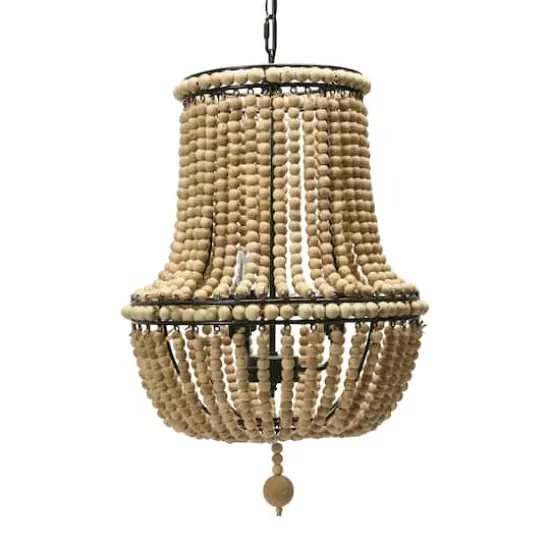 Hello Honey&reg; Draped Wood Bead Chandelier Natural {6}