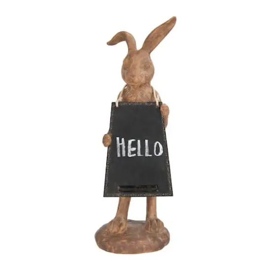 Hello Honey&reg; Rabbit Figurine Holding Working Chalkboard {3}