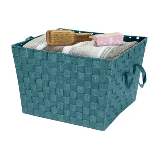 Simplify Large Woven Storage Bin Sapphire {4}