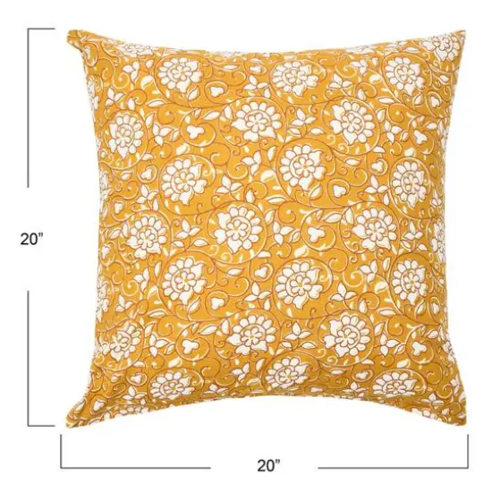 Hello Honey&reg; Yellow Floral Paisley Pillow Cover {4}