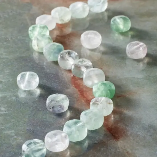 Pink & Blue Faceted Fluorite Coin Beads by Bead Landing&trade; {3}