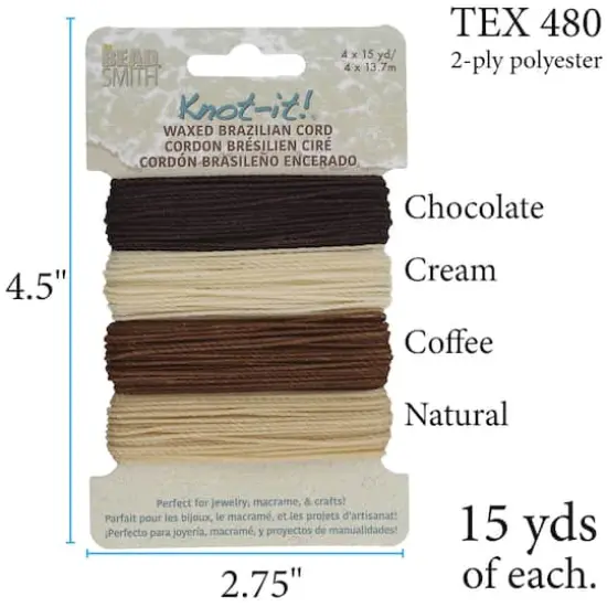 Beadsmith&reg; Knot-it!&trade; Java Waxed Brazilian Cord  {5}