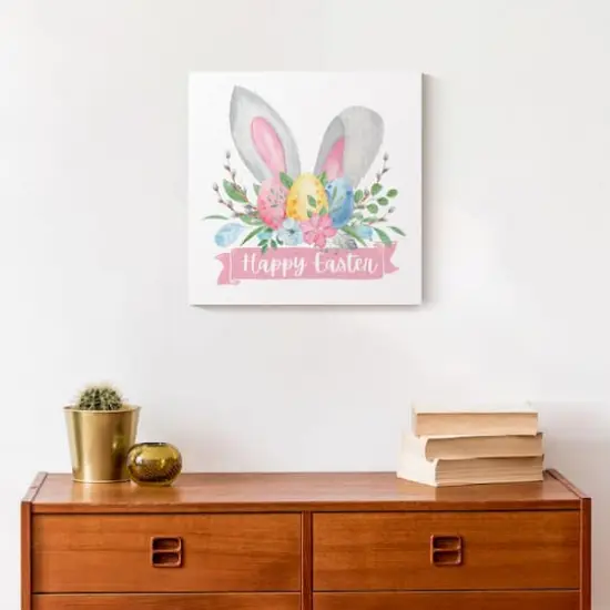 Happy Easter Banner 12" x 12" Canvas Wall Art {5}