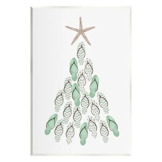 Stupell Industries Flip Flop Beachy Christmas Tree Wall Plaque Art {1}