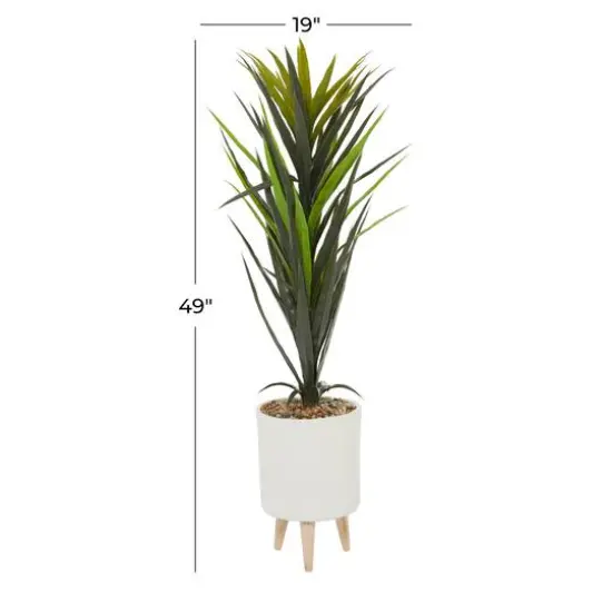 4ft. Modern Style Aloe Vera Artificial Foliage in White Pot {7}