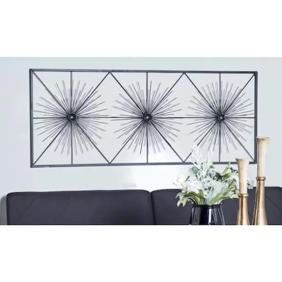 Black Contemporary Ornamental Metal Wall Decoration {3}