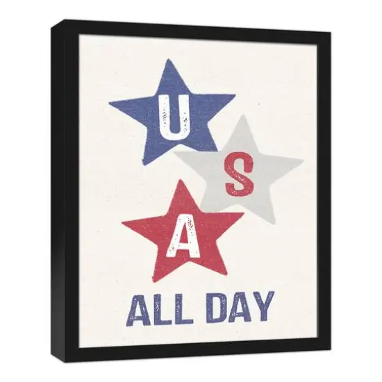 USA All Day Black Framed Canvas {3}