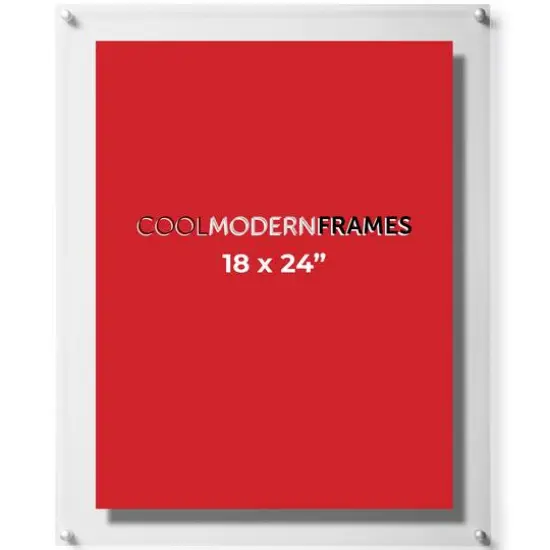 Cool Modern Frames 2 Pack Clear Acrylic Float Frame with Silver Hardware {5}