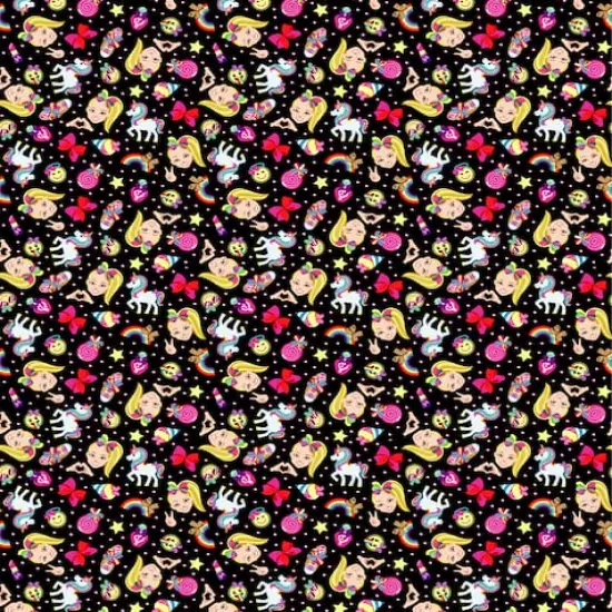 Nickelodeon JoJo Siwa Emoji Cotton Fabric {3}