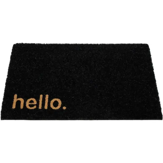 Black Hello Doormat {4}