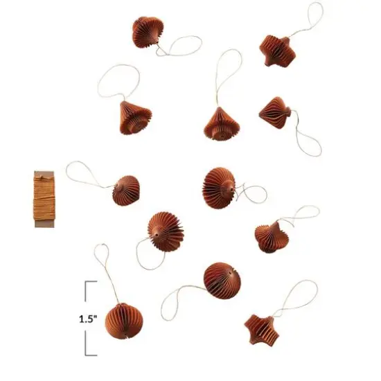 Hello Honey&reg; Paper Honeycomb Ornaments with String DIY Garland Rust {5}