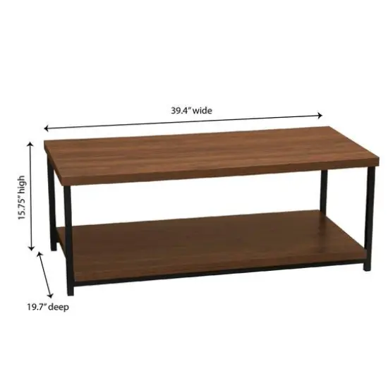 Household Essentials 39" Jamestown Coffee Table Midcentury Walnut {7}