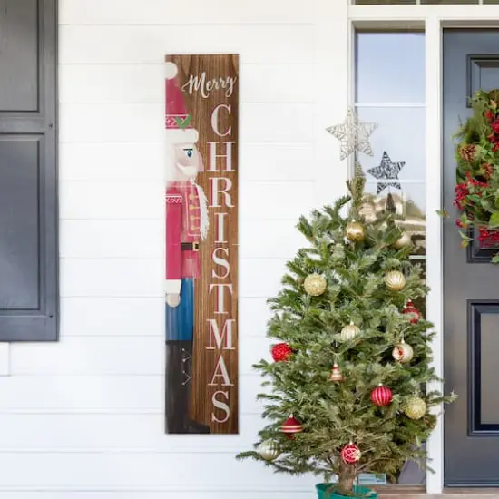 Glitzhome&reg; 5ft. Wooden Nutcracker Porch Sign {3}