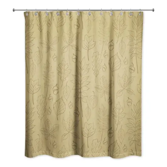 Mustard Yellow Fall Leaves Shower Curtain {1}