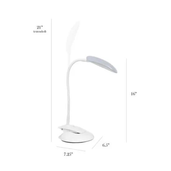 Simple Designs Flexi LED Rounded Clip Light White/Gray {4}