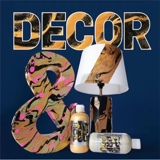 FolkArt&reg; Drizzle&trade; Pre-Mixed Acrylic Pouring Paint, 9oz. Gypsy Gold Glitter {10}