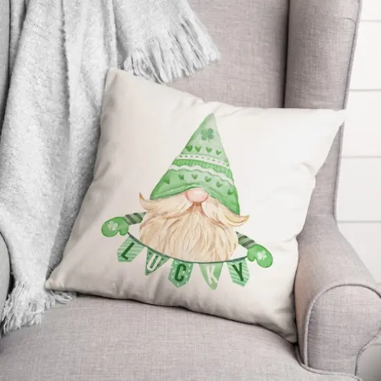 Lucky Leprechaun Banner Pillow 18" x 18" Throw Pillow {4}