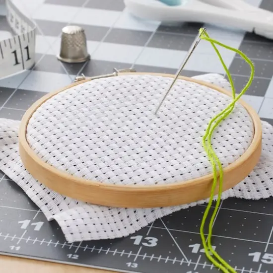 White Herta Cross Stitch Fabric by Loops & Threads®, 15" x 18" {3}