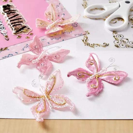 Recollections&trade; Glacee Butterfly Embellishments Pink {4}