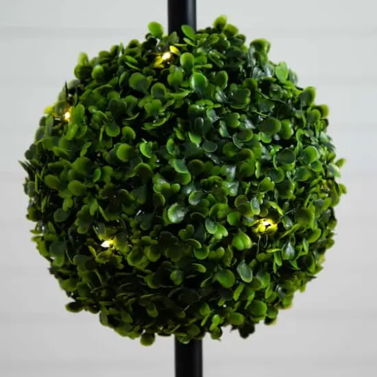 4ft. LED UV Resistant Triple Ball Boxwood Topiary in Decorative Planter {5}