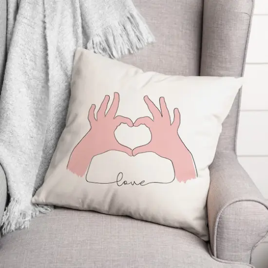 Love Heart Hands Throw Pillow {3}