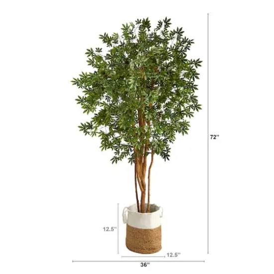 6ft. Japanese Maple Artificial Tree in Handmade Natural Jute and Cotton Planter {3}