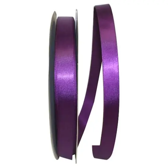 JAM Paper 5/8" x 100yd. Satin Single Face Ribbon Plum {1}