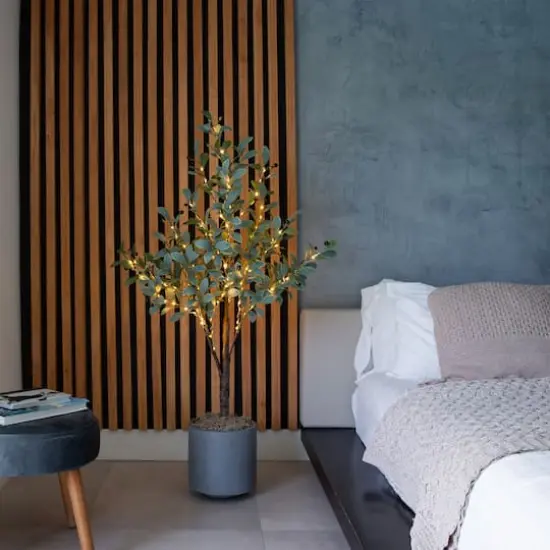 4ft. Pre-Lit Artificial Fruiting Olive Tree with Warm White LED Lights {3}