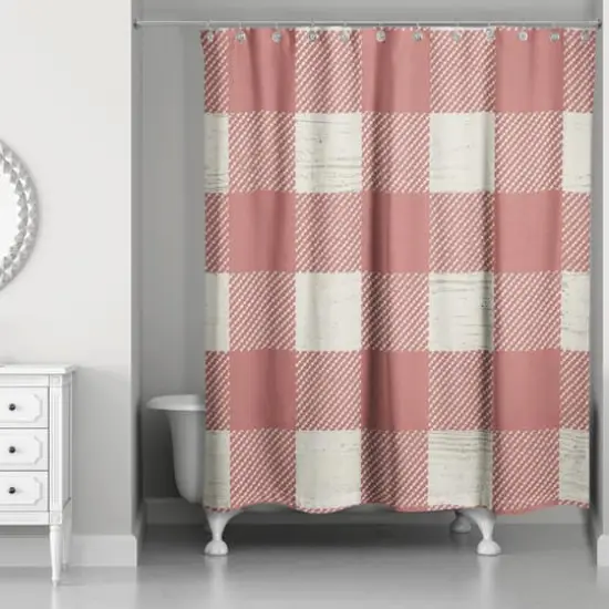 Red Buffalo Check Shower Curtain {3}