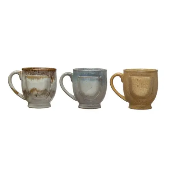 Hello Honey&reg; Reactive Glaze Stoneware Mugs with Tea Bag Holders Set {1}