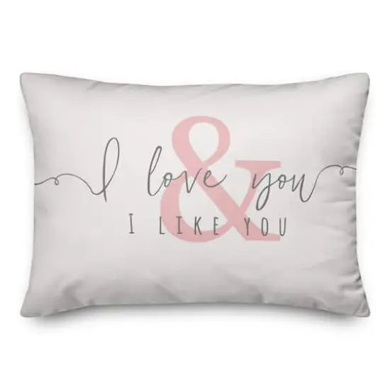 I Love You & I Like You Pink Throw Pillow {1}
