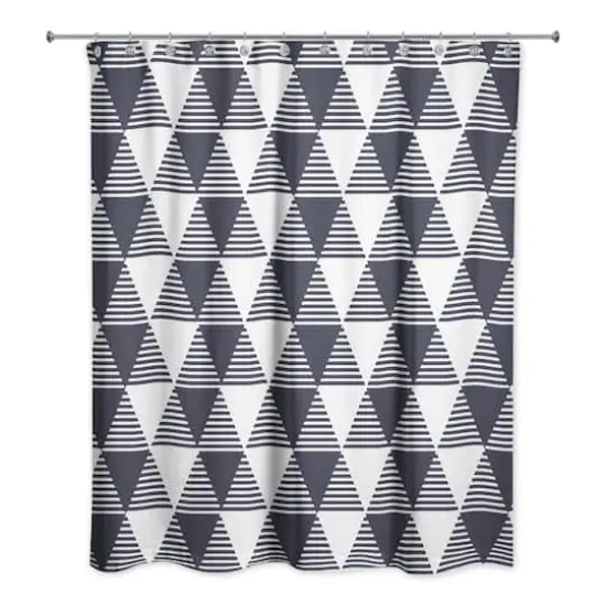 Triangles Shower Curtain Navy {3}