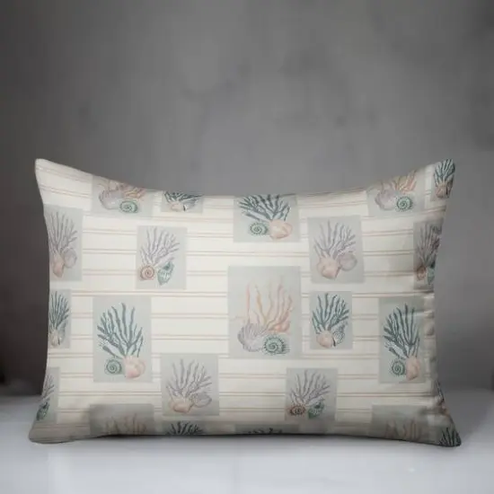 Shell Panels on Stripe Throw Pillow Shell Panels on Blush Stripe {4}
