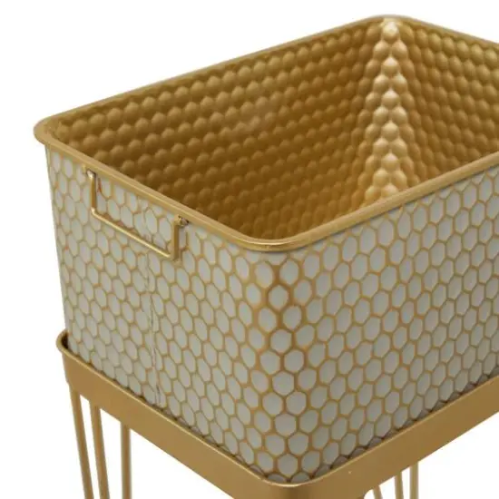 Gold Modern Planter, Set of 2" 30", 27" {4}