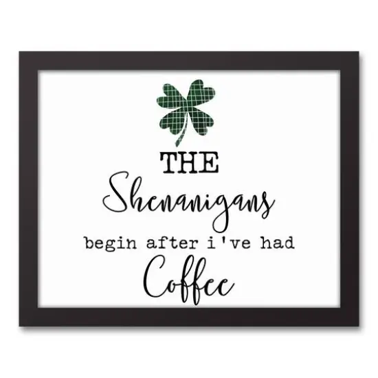 Shenanigans After Coffee 15.73" x 12.73" Black Framed Canvas {1}