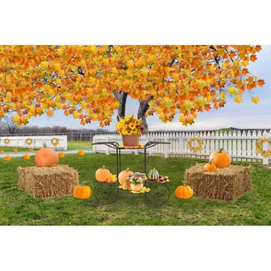 Sorbus 25.5" Bronze Cart Stand Pot Plant Holder {5}