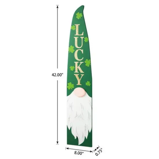Glitzhome&reg; 42" St. Patrick's Wooden Gonme Porch Decor {9}