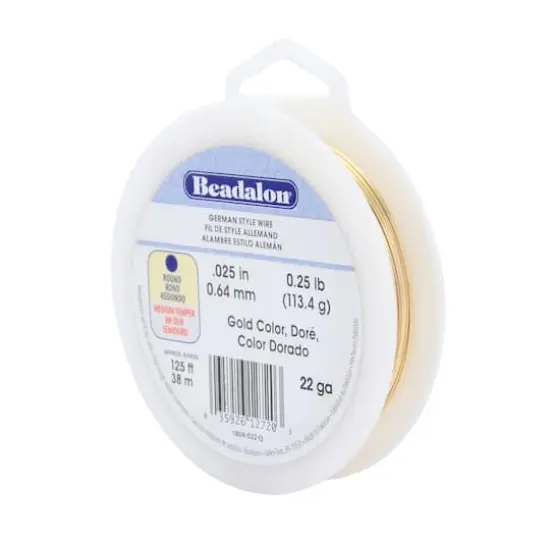 Beadalon&reg; 22 Gauge Gold Round German Style Wire {1}