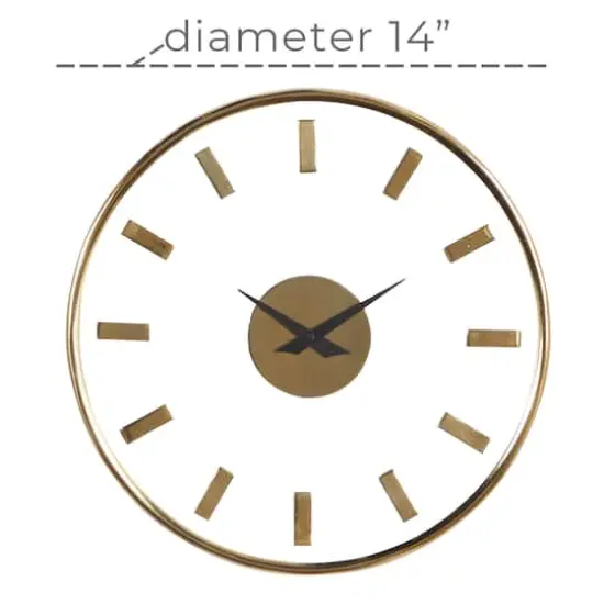 Gold Modern Aluminum Wall Clock {8}