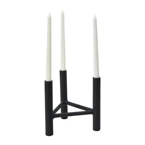 8'' Textured Metal3 Taper Candle Holder {4}
