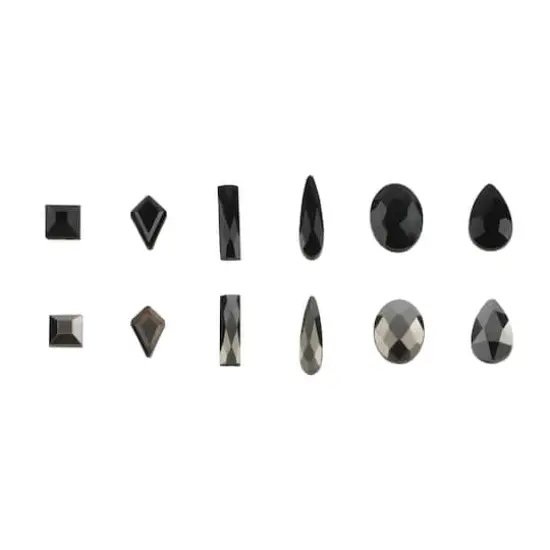 Jewel Shapes Glass Flatback Rhinestones by Bead Landing™ Black {1}
