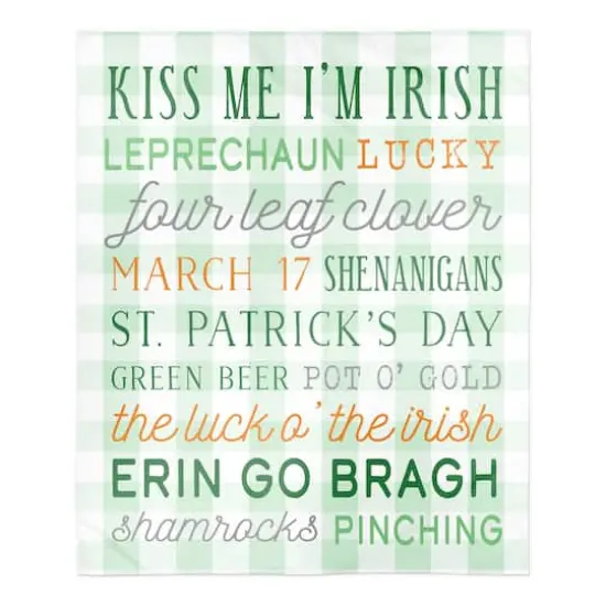 St Pat Words Buffalo 50" x 60" Sherpa Fleece Blanket {1}