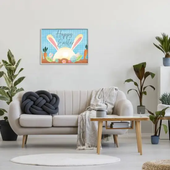 Stupell Industries Happy Easter Spring Carrot Garden Framed Giclee Art Gray {3}