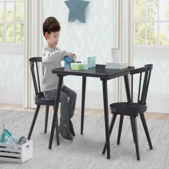 Delta Children Windsor Table & 2 Chairs Set Midnight Gray {4}