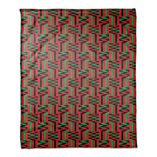 Kwanzaa Patch Pattern Coral Fleece Blanket {1}