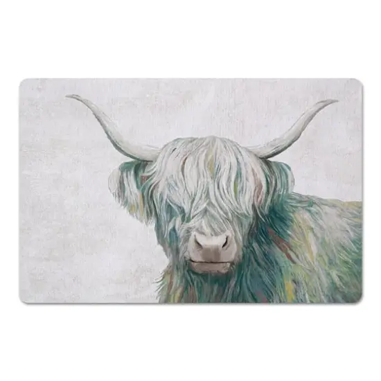 18" x 27" Painted Highland Cow Floor Mat {1}
